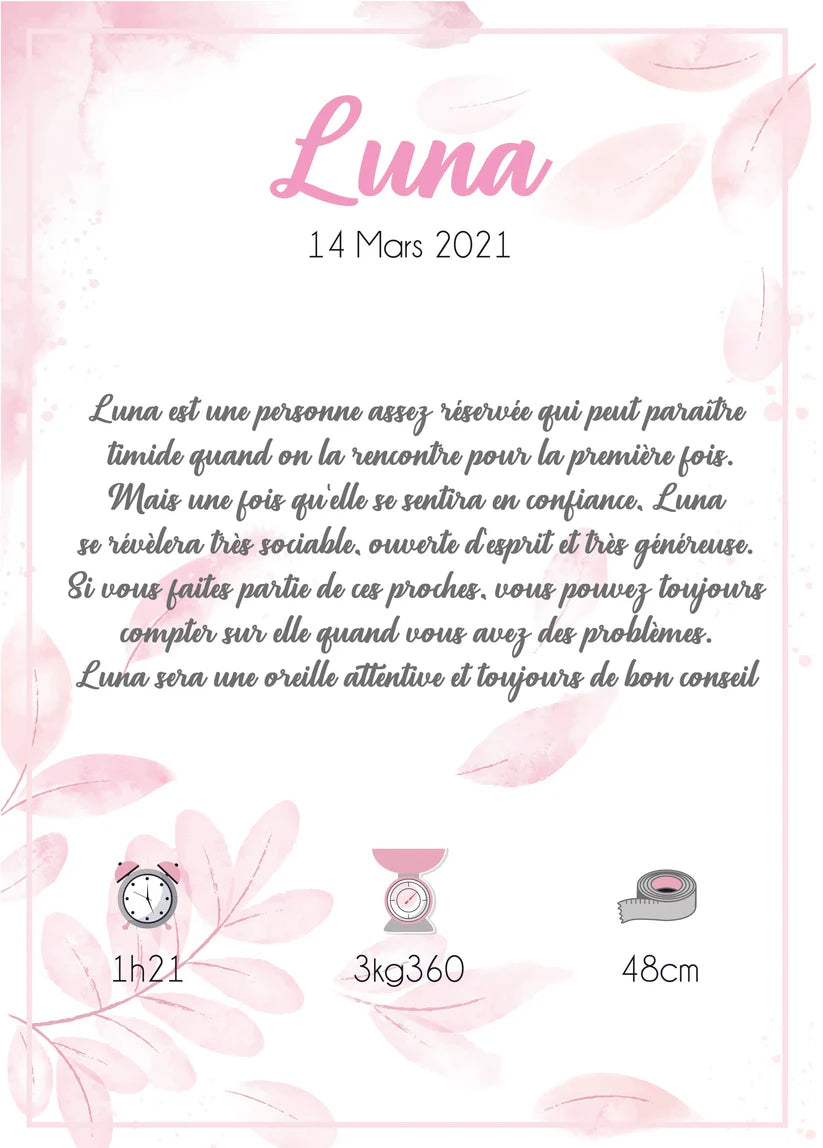 Affiche Florale Rose Numérique