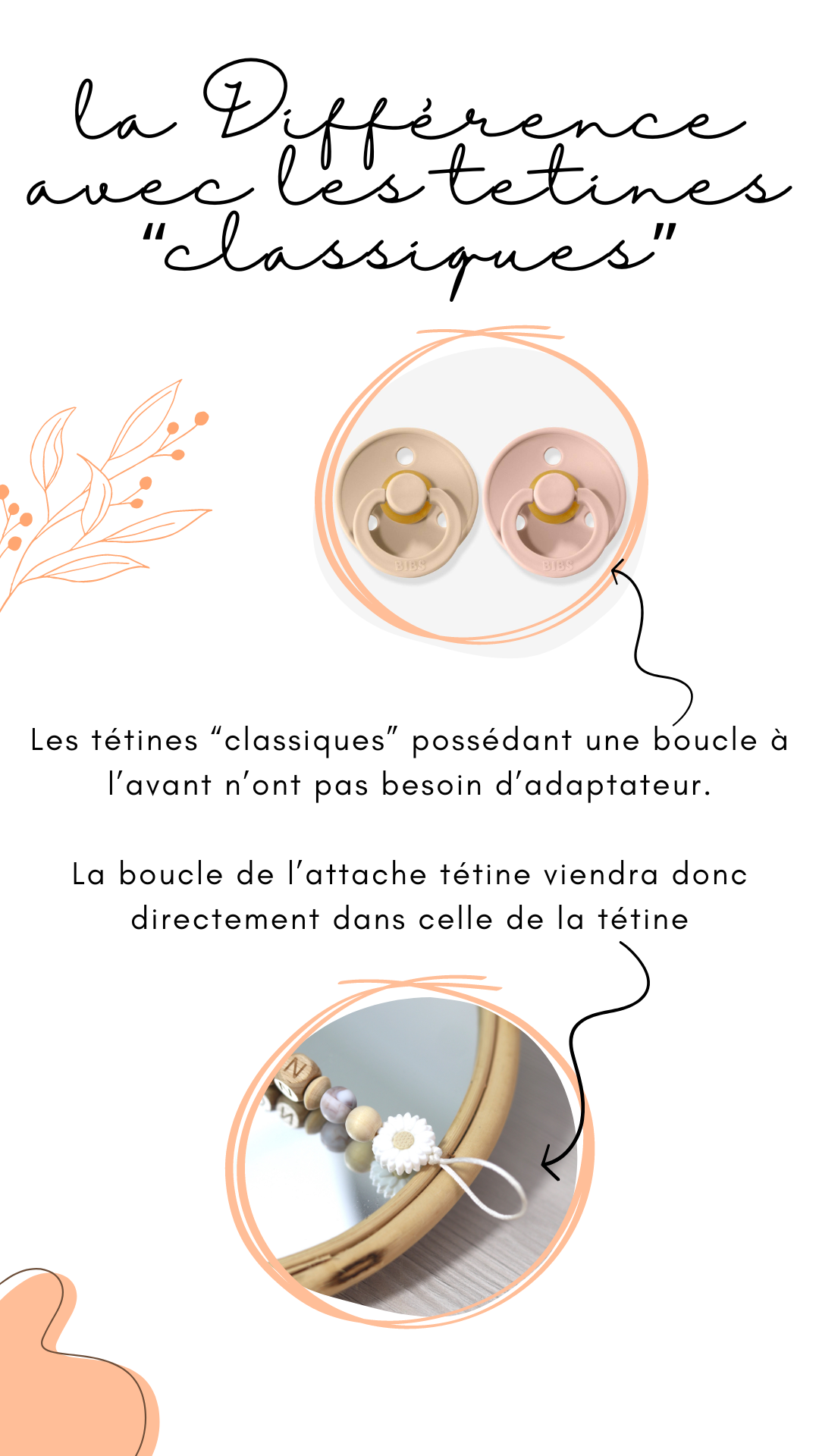 Attache tétine Feuille de Monstera