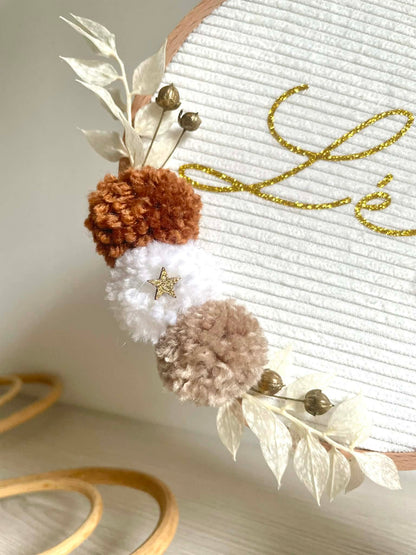 Tambour Velour & Pompons (18cm)