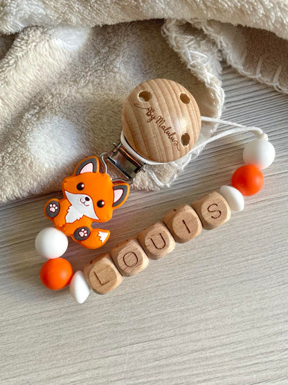 Attache tétine Renard Orange
